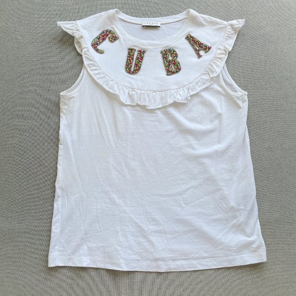 90% NEW SANDRO CUBA TEE WITH JEWELS - Picture 3 of 9